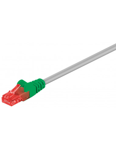 CAT 6 kabel krosowany,U/UTP, Szary, Zielony - Długość kabla 2 m
