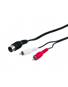 Kabel adaptera audio, wtyk DIN na wtyk cinch stereo - Długość kabla 1.5 m