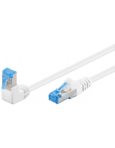 CAT 6AKabel łączący 1x 90° pod kątem,S/FTP (PiMF), Biały - Długość kabla 0.25 m