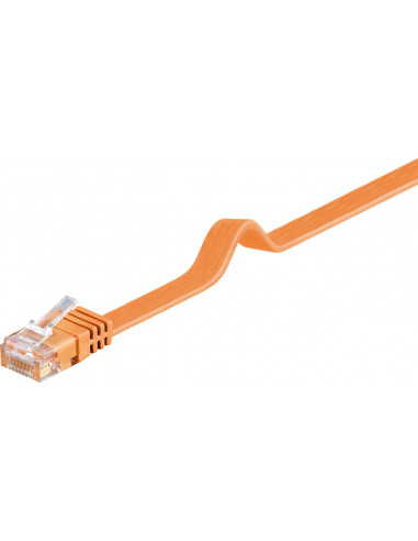 CAT 6Płaska Kabel połączeniowy,U/UTP, Pomarańczowy - Długość kabla 1.5 m
