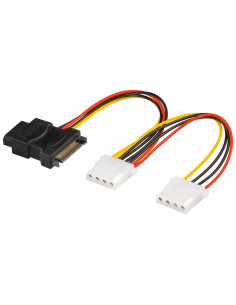Kabel zasilający typu Y/adapter zasilający do komputera, 5,25/SATA 1 x zintegrowany wtyk na 2 x gniazdo - Długość kabla 0.2 m