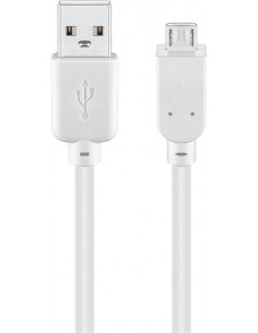 Kabel USB 2.0 Hi-Speed, Biały - Długość kabla 0.15 m