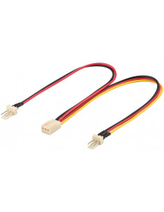 Kabel zasilający typu Y do wentylatora komputerowego, 3-pinowy wtyk/3-pinowe gniazdo - Długość kabla 0.22 m