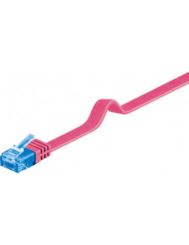CAT 6A Płaska Kabel połączeniowy,U/UTP, Purpurowy - Długość kabla 0.5 m