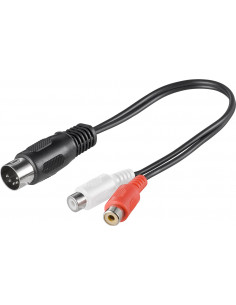 Kabel adaptera audio, wtyk DIN na gniazdo cinch stereo - Długość kabla 0.2 m