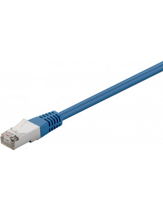 CAT 5e Kabel łączący, F/UTP, Niebieski - Długość kabla 0.5 m
