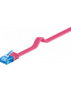 CAT 6A Płaska Kabel połączeniowy,U/UTP, Purpurowy - Długość kabla 1 m