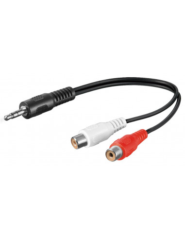 Kabel adaptera audio 3,5 mm, wtyk na gniazdo cinch stereo - Długość kabla 0.2 m