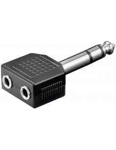 Adapter do słuchawek ze złączem jack AUX, 6,35 mm na 2 x 3,5 mm