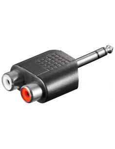 Adapter cinch, gniazdo stereo na wtyk mono AUX 6,35 mm - Połączenie typu Gniazdo jack 6,35 mm (3-pinowe, stereo)