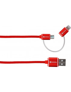 Kabel 2in1 Charge'n Sync Micro USB & Lightning Connector – Steel Line