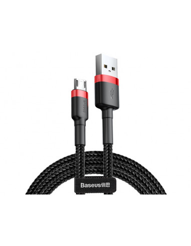 BASEUS Kabel USB/MicroUSB 1,0m  QC3.0 2.4A (CAMKLF-B91) Black+Red