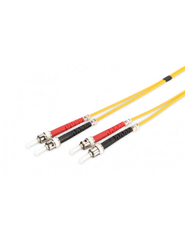 Kabel krosowy patchcord światłowodowy ST/ST duplex SM 9/125 OS2 LSOH 1m żółty