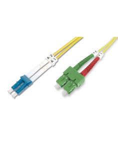 Kabel krosowy patchcord światłowodowy SC APC/LC dplx SM 9/125 OS2 LSOH 3m żółty