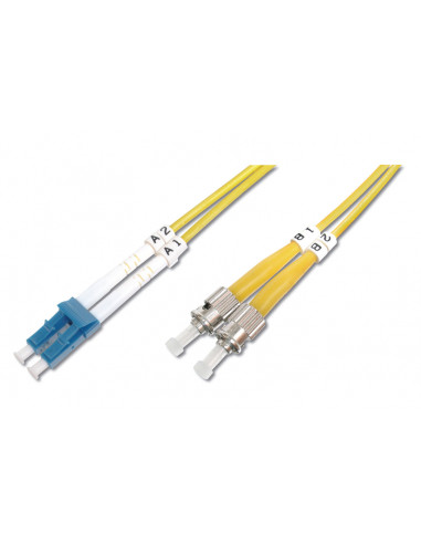 Kabel krosowy patchcord światłowodowy LC/ST duplex SM 9/125 OS2 LSOH 10m żółty