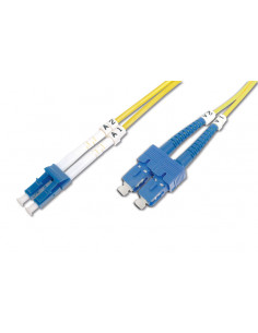 Kabel krosowy patchcord światłowodowy LC/SC duplex SM 9/125 OS2 LSOH 5m żółty