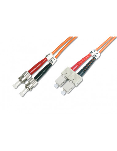 Kabel krosowy patchcord światłowodowy ST/SC duplex MM 50/125 OM2 LSOH 7m pomarańczowy
