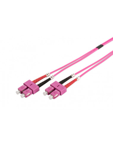 Kabel krosowy (patch cord) światłowodowy SC/SC, dplx, MM 50/125, OM4, LSOH, 3m, fioletowy