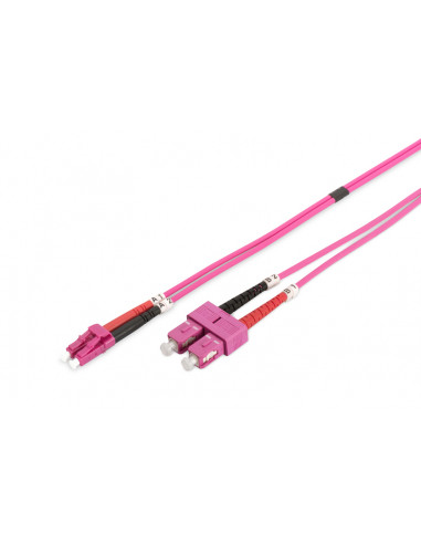 Kabel krosowy patchcord światłowodowy LC/SC duplex OM4 LSOH 10m fioletowy