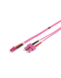 Kabel krosowy patchcord światłowodowy LC/SC duplex OM4 LSOH 5m fioletowy