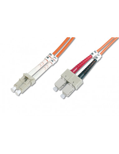 Kabel krosowy patchcord światłowodowy LC/SC duplex OM1 LSOH 2m pomarańczowy
