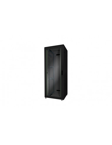 Szafa sieciowa stojąca Unique 19" 32U rack 800x800 drzwi przód szyba czarny 800kg