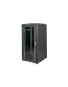 Szafa sieciowa stojąca Unique 19" 22U rack 600x600 drzwi przód szyba czarny 800kg