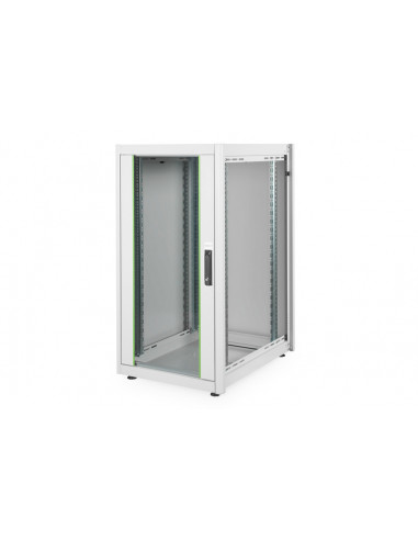 Szafa sieciowa stojąca DYNAmic Basic 19" 22U rack 600x800 drzwi przód szyba szary 600kg