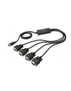 Konwerter/Adapter USB 2.0 do 4x RS232 DB9 z kablem USB A M/Ż dł. 1,5m