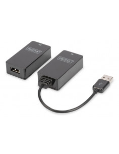 Przedłużacz/Extender USB 1.1 po skrętce Cat.5e/6 UTP/SFP do 45m czarny 20cm