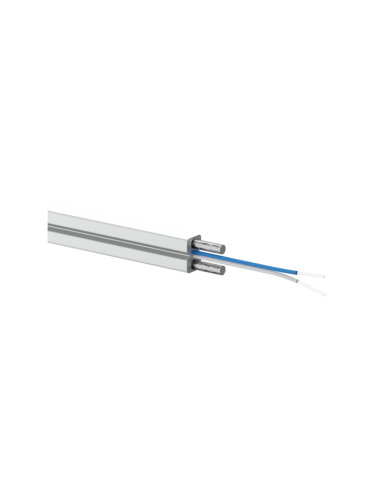 Kabel światłowodowy OS2 FTTH płaski SM 2J 9/125 B2ca LSOH biały, wzmocnienie FRP, całkowicie dielektryczny, 1000m ALANTEC