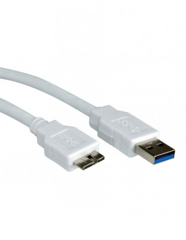 Kabel STANDARD USB 3.2 Gen 1, A - Micro B, M/M, beżowy, 0,8 m