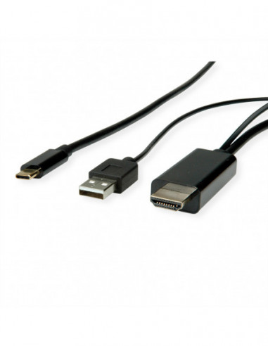 ROLINE Typ C - Kabel HDMI + USB A, M/M, 1 m