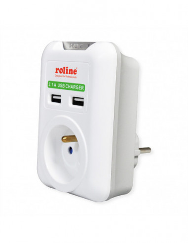 ROLINE Power Wall Outlet, 2x USB Charger, wersja UTE