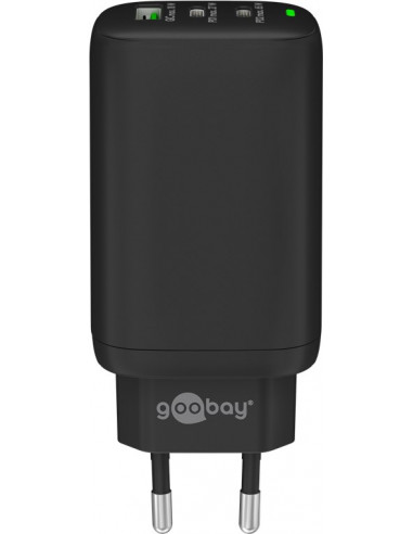 USB-C™ PD 3x wieloportowa szybka ładowarka (65 W) czarna