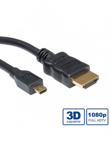 VALUE kabel HDMI High Speed z Ethernet,Typ A M - D M 0.8m