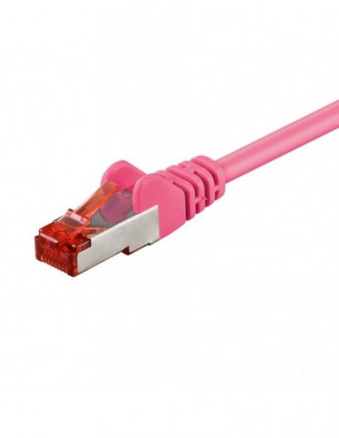 RB-LAN Patchcord S/FTP (PiMF) LSZH różowy Cat.6, 0.15m